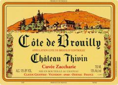 Ch. Thivin Cuvée Zaccharie 2010