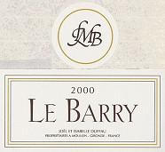 CH. LA MOTHE DU BARRY Cuvée Le Barry  2000