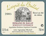 Dom. du Ballat Esprit du Ballat Élevé en fût de chêne  2005