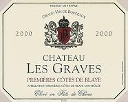 CH. LES GRAVES Elevé en fût de chêne  2000