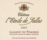 Ch. l'Étoile de Salles Élevé en fût de chêne  2007