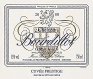 CH. LE BOURDILLOT Cuvée Prestige  2000