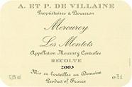 A. ET P. DE VILLAINE Les Montots  2003