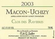 R. ET G. SALLET Uchizy Clos des Ravières  2003