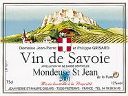 DOM. JEAN-PIERRE ET PHILIPPE GRISARD Saint-Jean-de-la-Porte Mondeuse  2001