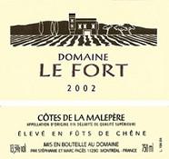 DOM. LE FORT Elevé en fût de chêne  2002