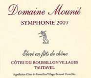 Dom. Mounié Tautavel Symphonie Élevé en fût de chêne  2007