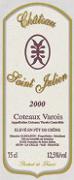 CH. SAINT-JULIEN Elevé en fût de chêne  2000