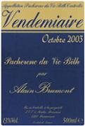 ALAIN BRUMONT Moelleux Vendémiaire  2003