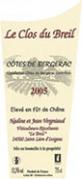 Le Clos du Breil Élevé en fût de chêne  2005