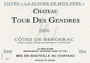 CH. TOUR DES GENDRES La Gloire de mon Père  2000