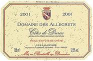 DOM. DES ALLEGRETS Vieilli en fût de chêne  2001