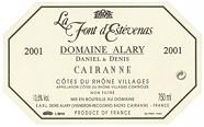 DOM. DANIEL ET DENIS ALARY Cairanne La Font d'Estévenas  2001