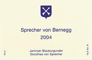 Sprecher von Bernegg Jenins Blauer Burgundes  2004