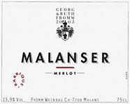 GEORG &amp; RUTH FROMM Malanser Merlot Barrique  2003