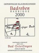 FAMILIE MEYER Osterfingen Blauburgunder Badreben Barrique  2000