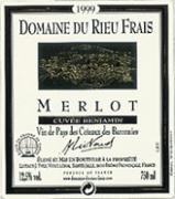 DOM. DU RIEU FRAIS Merlot Cuvée Benjamin  1999