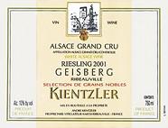 KIENTZLER Geisberg Riesling Sélection de grains nobles 2001