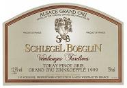 SCHLEGEL BOEGLIN Zinnkoepflé Tokay-pinot gris Vendanges tardives 1999