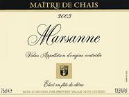 PROVINS VALAIS Marsanne Maître de chais Elevé en fût de chêne  2003