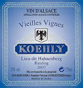 Koehly Lieu-dit Hahnenberg Vieilles Vignes  2007