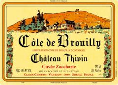 Ch. Thivin Cuvée Zaccharie 2011