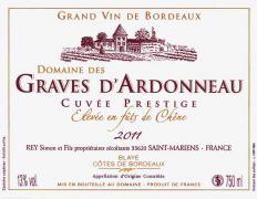 Dom. des Graves d'Ardonneau Cuvée Prestige Élevé en fût de chêne 2011