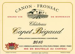 Vin rouge Château Capet Bégaud 2010 - Canon-fronsac