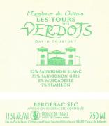L'Excellence du ch. Les Tours des Verdots Sec Les Verdots selon David Fourtout 2012
