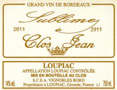 Vin blanc Sublime de Clos Jean 2011 - Loupiac