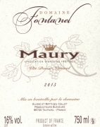 Vin rouge Domaine Fontanel Grenat 2015 - Maury